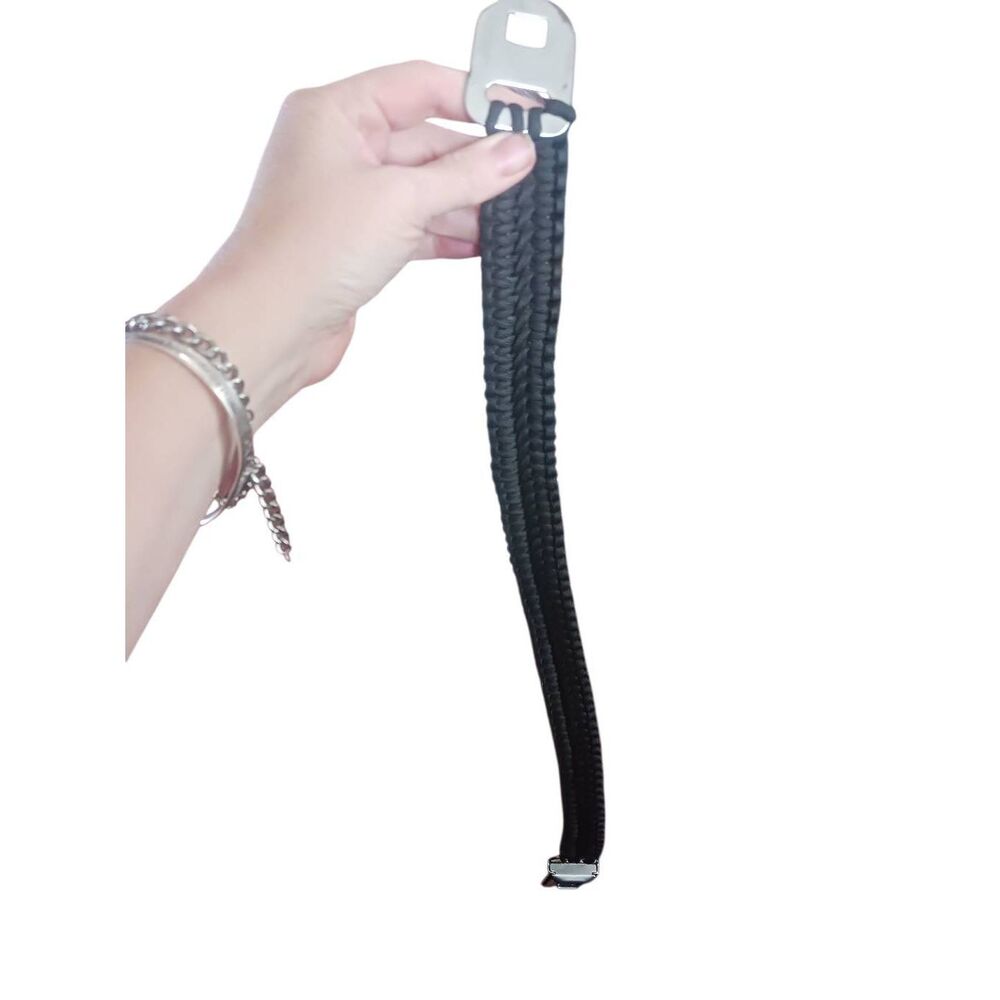 Acura seat belt belt paracord belt black/ silver 27 inch - Picture 2 of 3